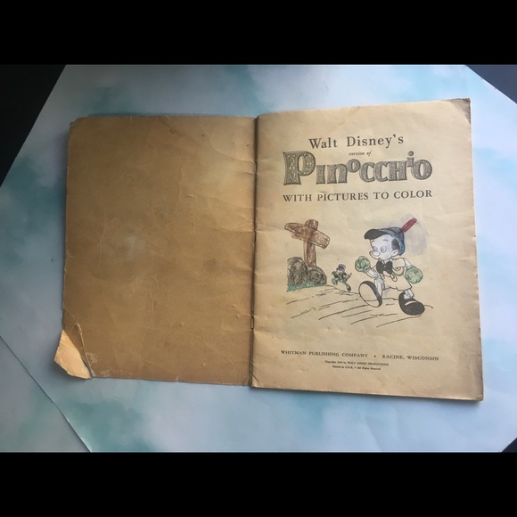 WALT DSNEY’S VINTAGE 1939 PINOCCHIO STORYBOOK - Picture 6 of 16